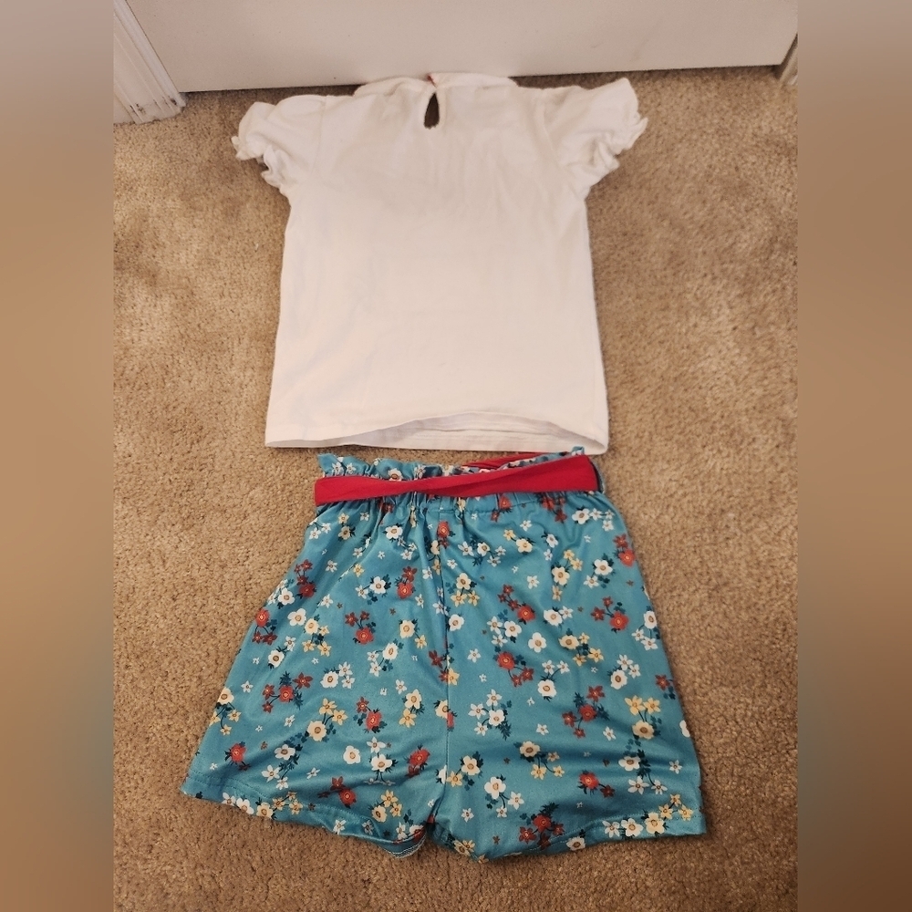 Marie Nicole 2 Piece Outfit Set Back To School Blue Shorts Top Size 3XL 7t #H295 - Picture 4 of 5